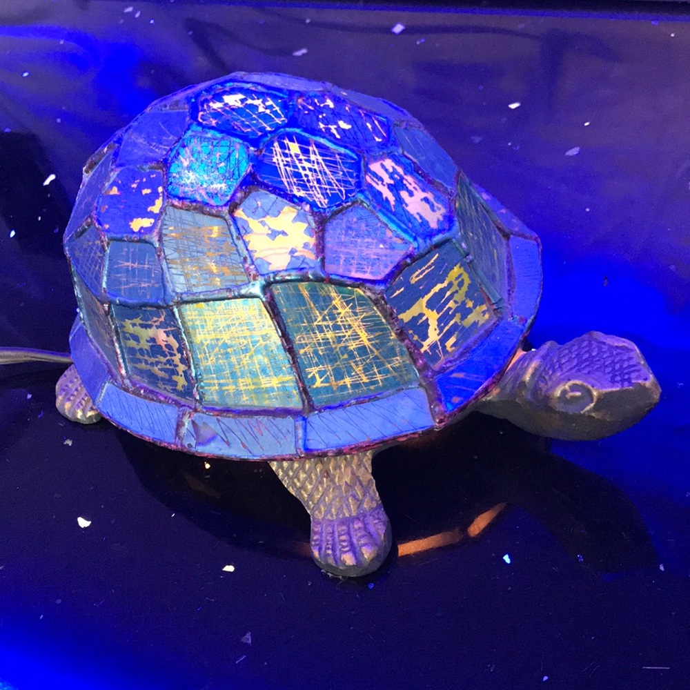 💙 Turtle Tiffany Night Lamp • Pretty & Antiqued